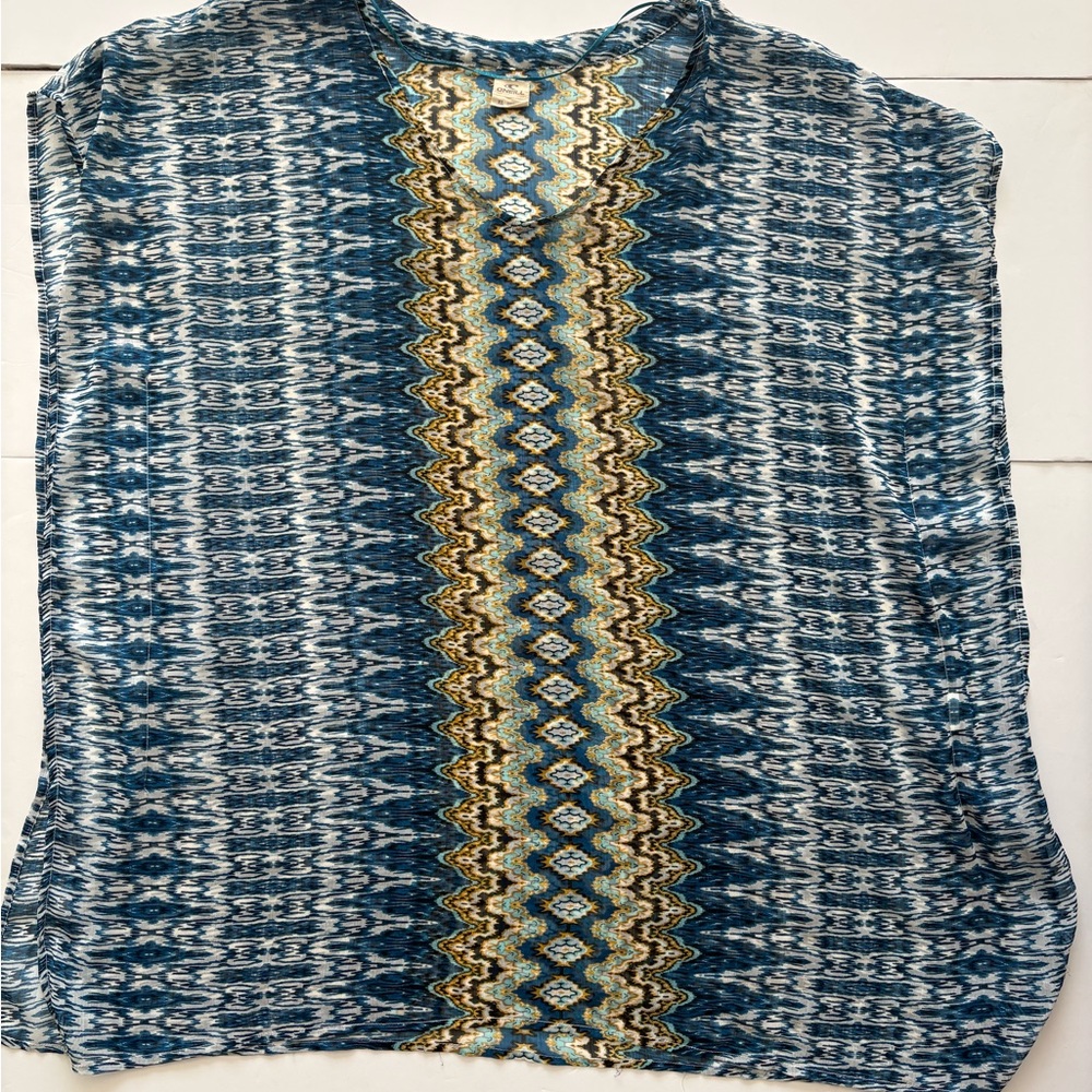 O'Neill Blue Patterned V-Neck Tunic Beach cover up XL